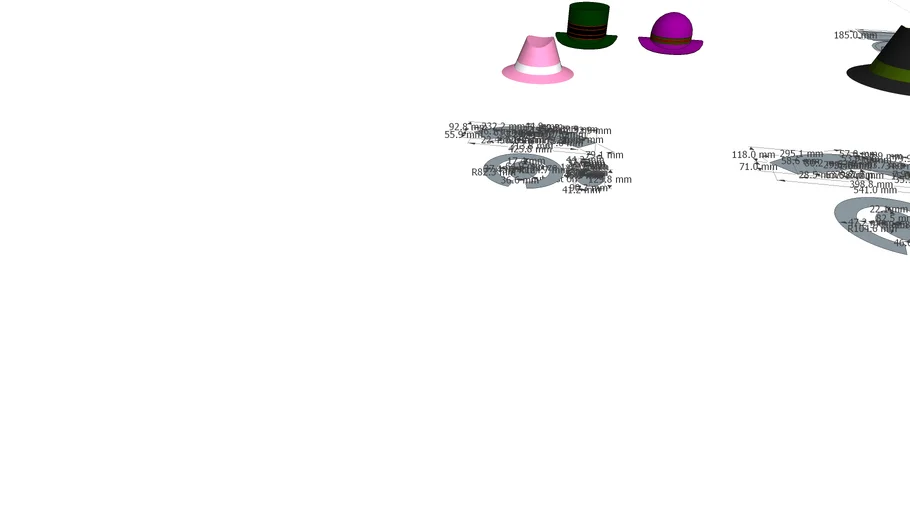 Sewed hats with patterns | 3D Warehouse