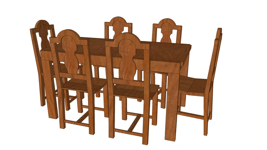 Juego de mesa y sillas de algarrobo
