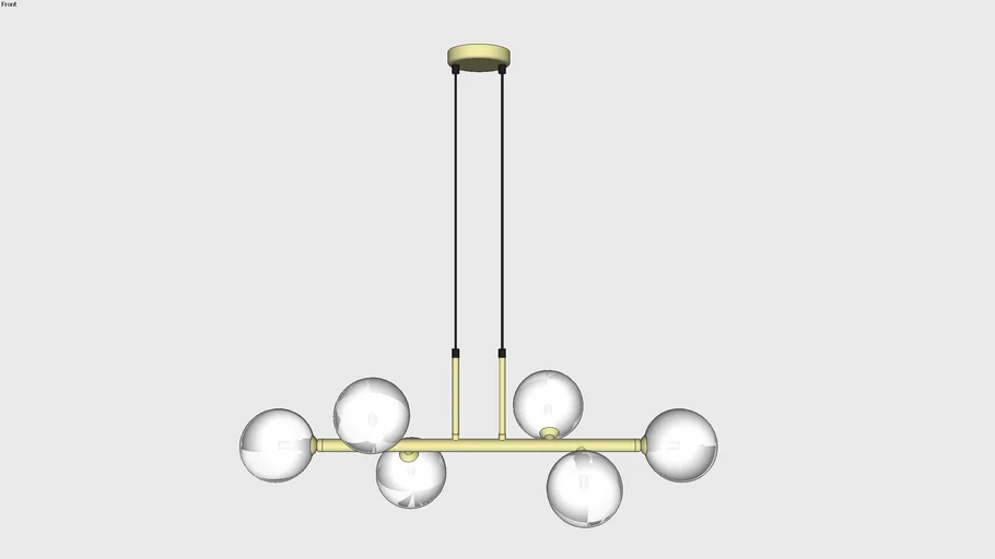 Lustre Pendente Moderno Cunesa com 6 Globos de Vidro Fumê