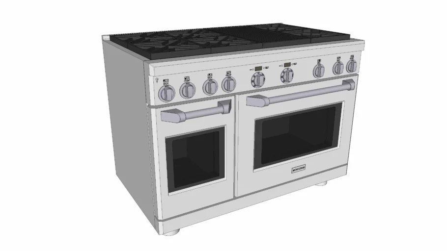 48" Dual-Fuel Professional Range with 6 Burners and Griddle