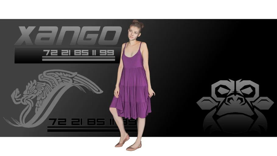 Persona mujer vestido morado - xango3d
