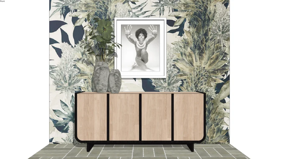 CB2 Sion White Wash Teak Credenza