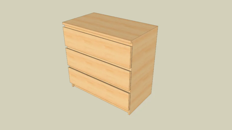 IKEA Malm Kommode 3 Schubladen - Birke