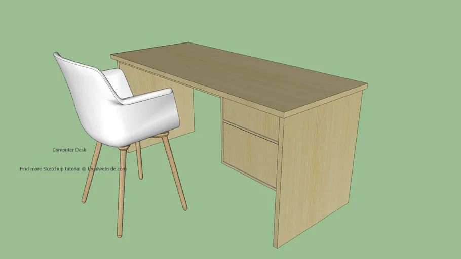 Computer Desk White Oak texture