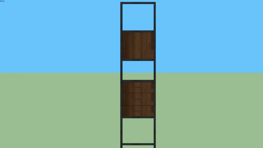 Knox Nickel Tall Narrow Storage Bookcase