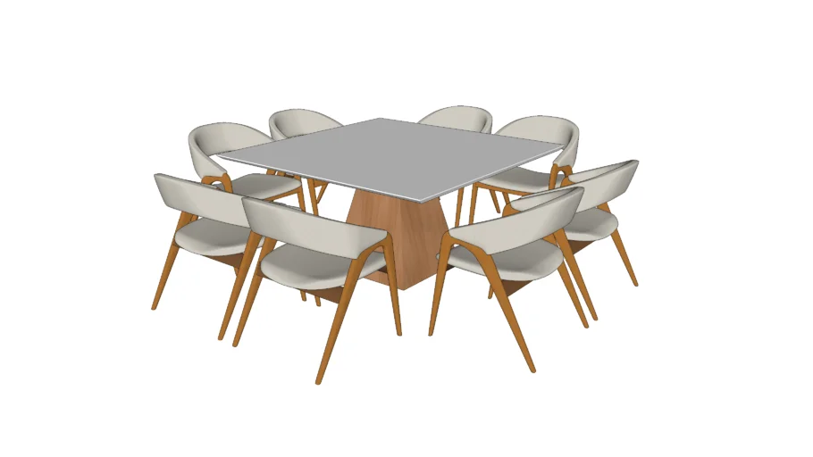 MESA DE JANTAR SICILIA QUADRADA & CADEIRA ÁGUIA | TOTUS