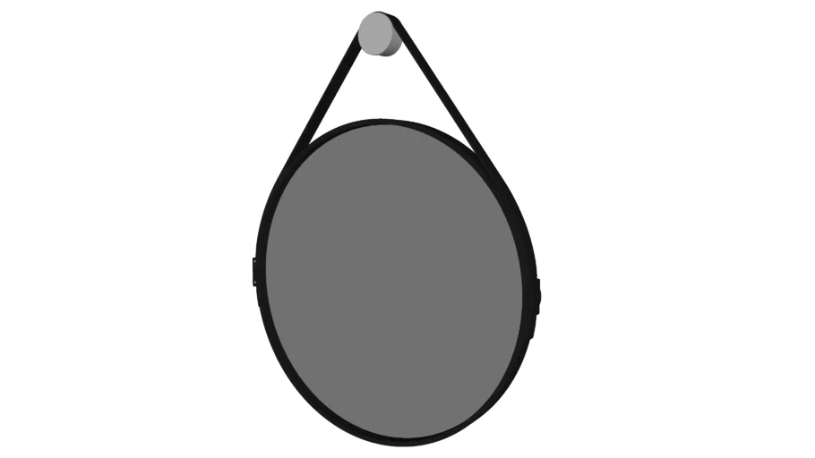 George 24in. Mirror in Black Reclaimed Leather by Modloft
