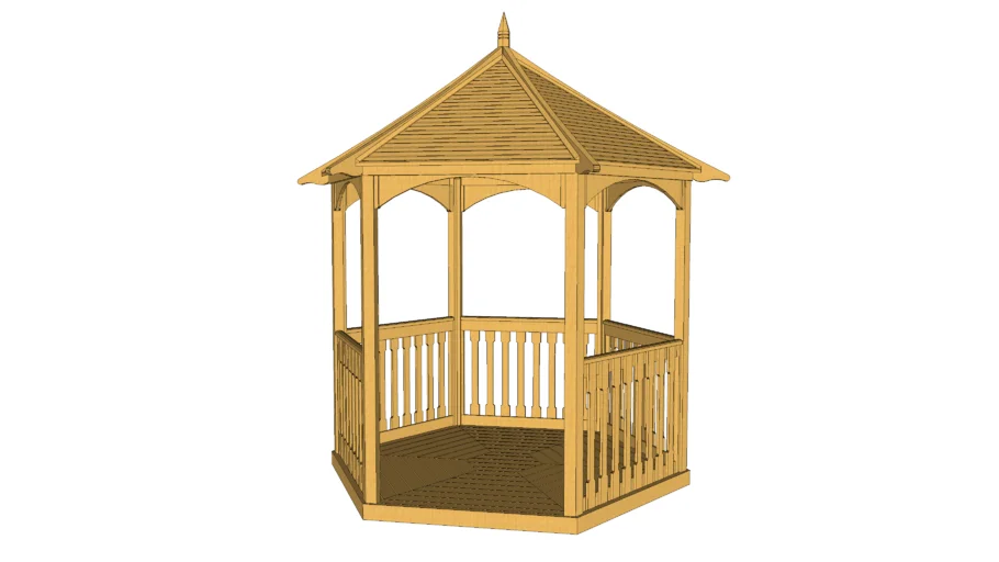 Jagram Brompton Hexagonal Gazebo - Wooden Roof