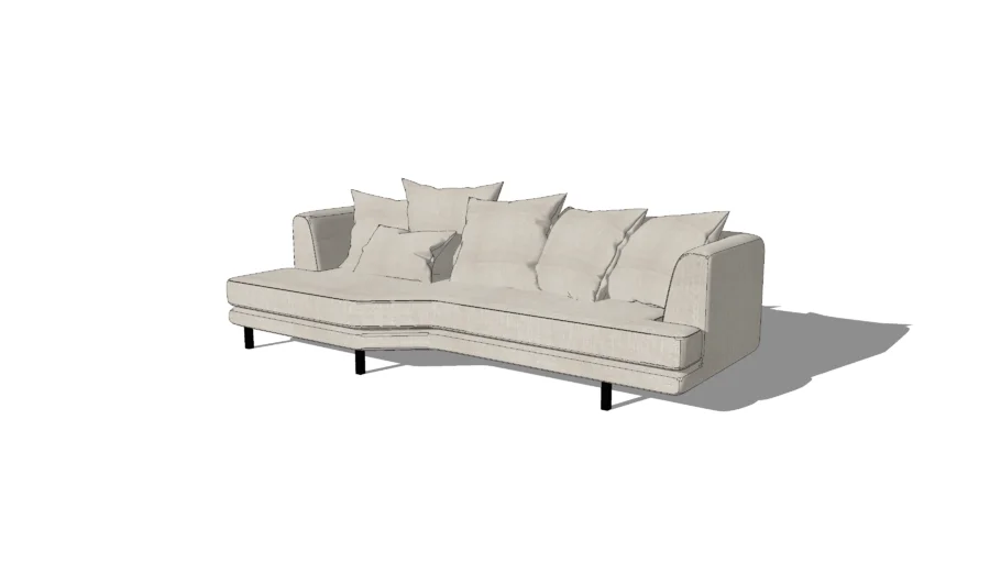 Canapé 5 places beige petit angle TESSOUN