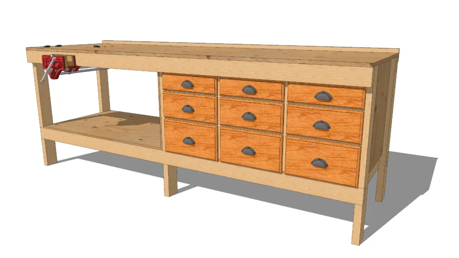 9 Drawer 2x4 Workbench