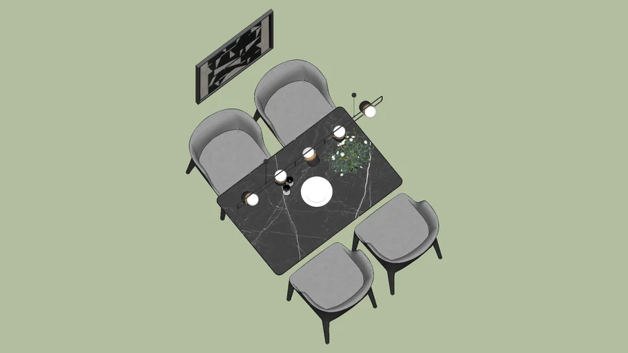 8175. Free Sketchup Dining Table Model Download.skp