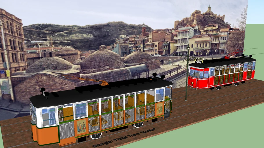 Georgia_ Tbilisi tram 'Konka' საქართველო_ თბილისის ტრამვაი "კონკა" (KTM-2)