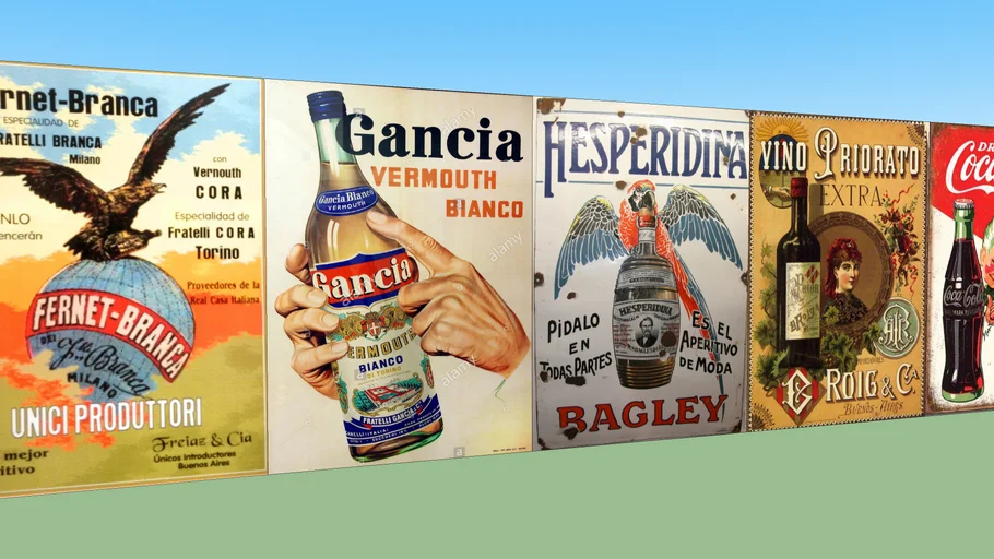 CARTELES BEBIDAS VINTAGE 40*55