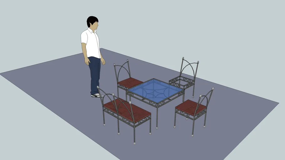 wrought iron chairs and table, mesa y sillas de hierro