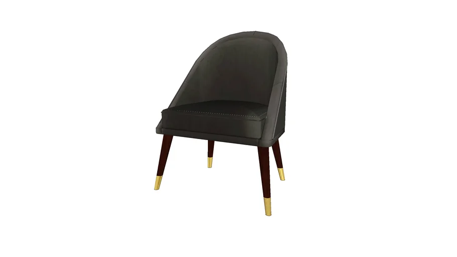 Round Back Velvet Accent Chair