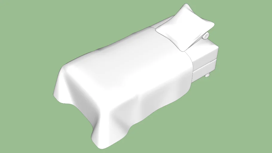 CAMA DE SOLTEIRO BRANCA COM TRAVESSEIRO