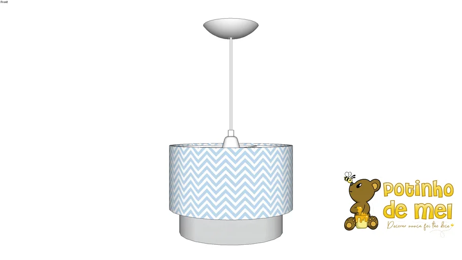 Lustre Tubular Duplo Chevron Azul - Potinho de Mel