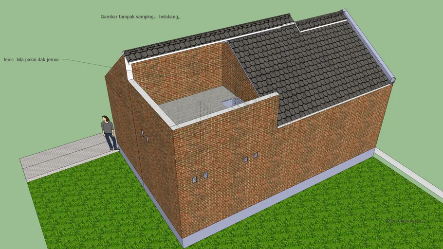 Desain rumah minimalis 6x9 Meter atap asbes