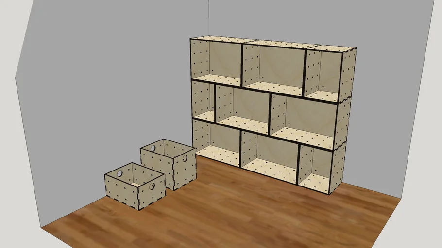 Eurobox Schrankwand aus Holzkisten