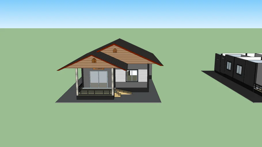 บ้านชั้นเดียว 2 ห้องนอน 2 ห้องน้ำ 1 ห้องแต่งตัว 1 ห้องครัว