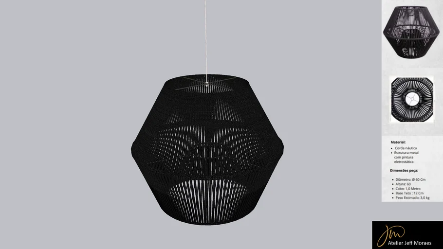 Luminária Argos em Corda Náutica