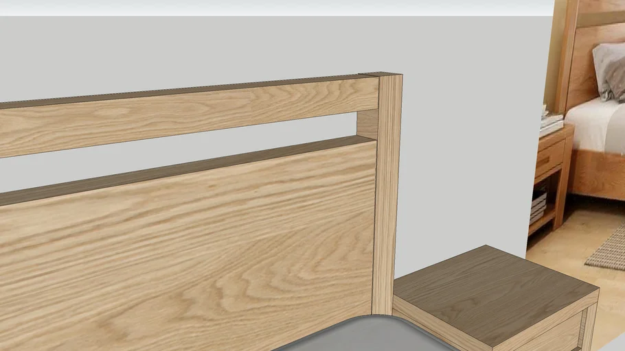 CAMEEL WHITE OAK 180X200 BEDFRAME