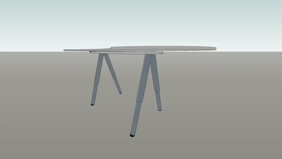IKEA Galant Curved Glass Desk