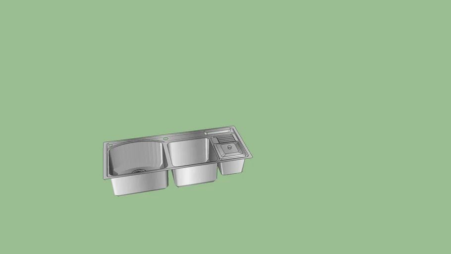 CUBA DUPLA PARIS PLUS 101X48X20CM COM LIXEIRA WELLE