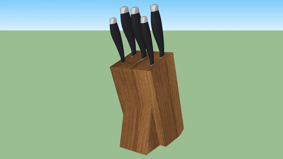 JUEGO DE CUCHILLOS EN BASE DE MADERA 2