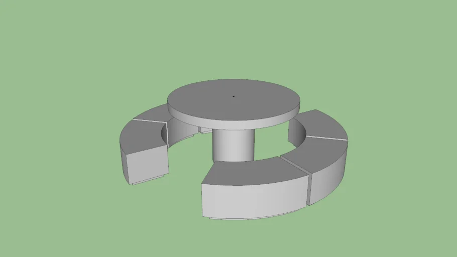 MESA CIRCULAR EXTERIOR DE CONCRETO CON BANCAS MODULARES