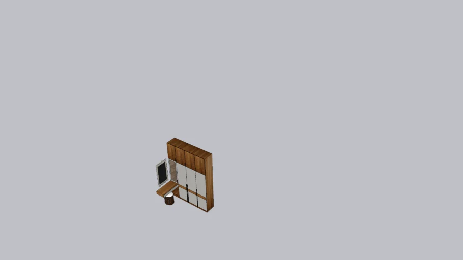 L-Shape Wardrobe With Dressing Table