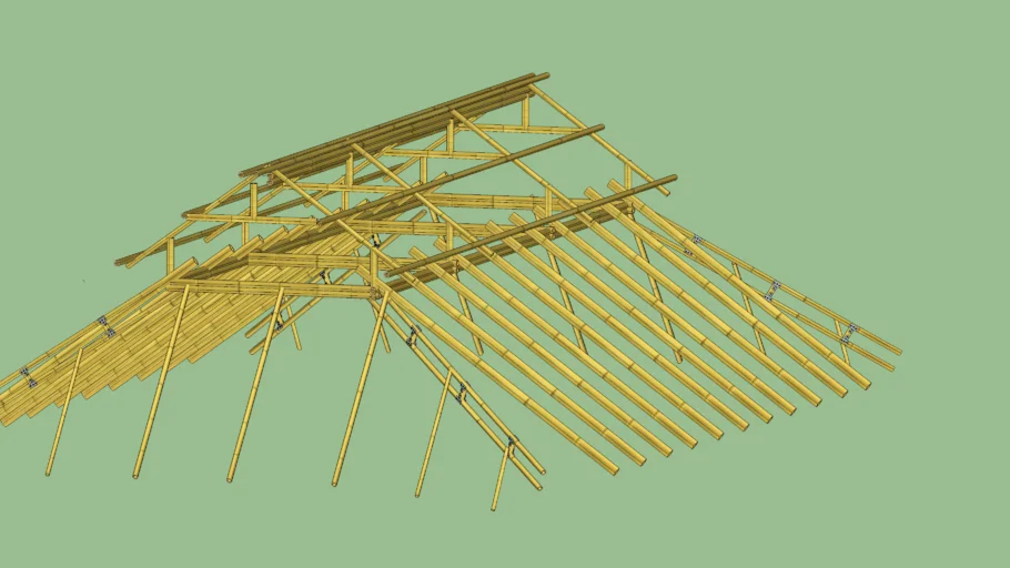 Estructura Techo de Bambu con sobre techo