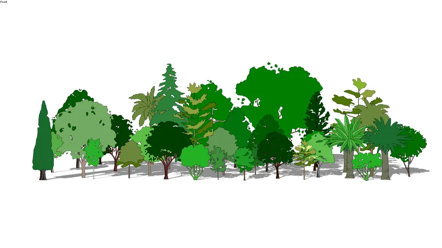 2D Elevation Trees - Colour
