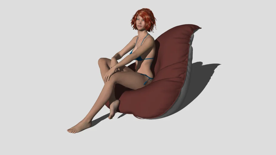 Girl sitting in the chair Девушка сидит в кресле-груша