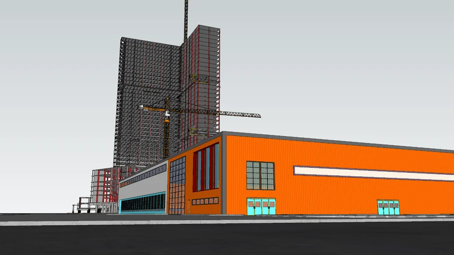 INDUSTRIAL PLANT SETTL STRUCTURE 3D MODEL