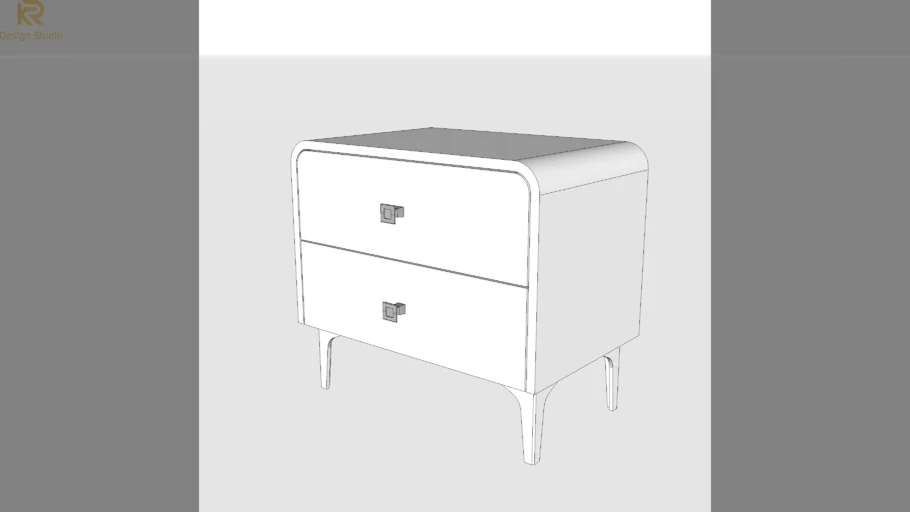 Bed side Table with Leather