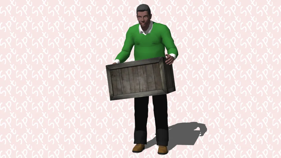 hombre sujetando caja