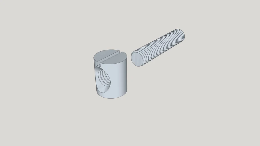 Barrel nut and threaded rod, M6
