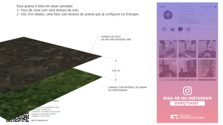 Grama configurada para enscape