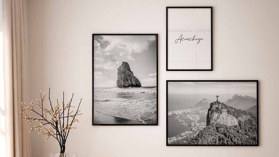Composição Decorativa 3 quadros - Brazil - Top Quadros