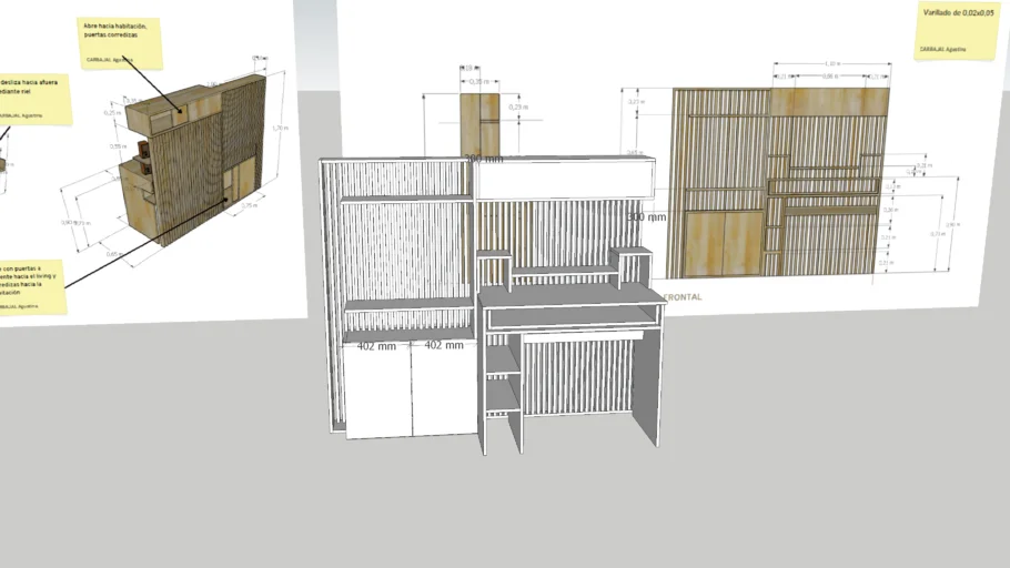 mueble divisor de ambientes multifuncion