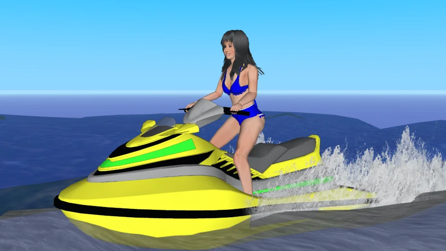 Girl piloting jet ski (Pop group)