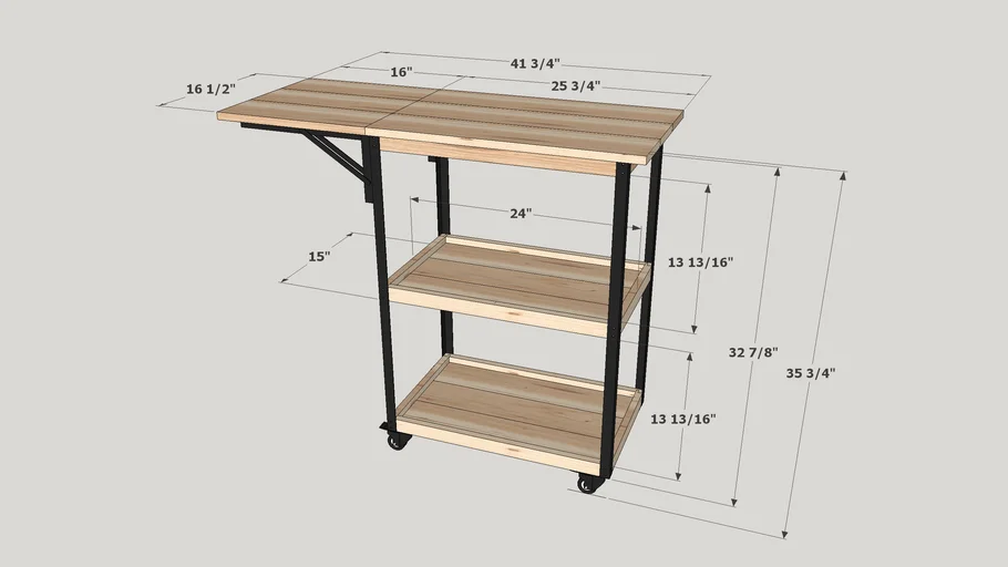 Drop Leaf Kitchen Cart/Mixer Stand
