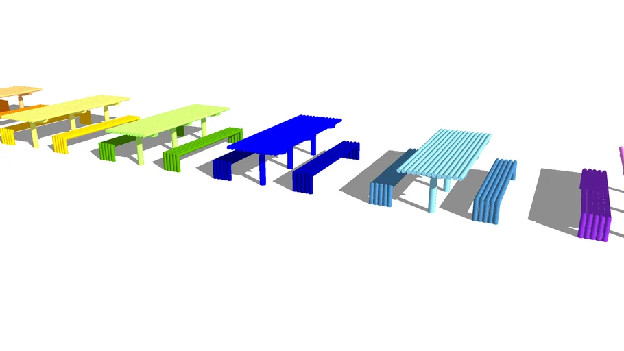 Park Bench Set - Rainbow