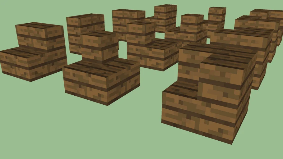 Pine Wood Minecraft Stairs (all types) Fit with Zapperier By Fireraven
