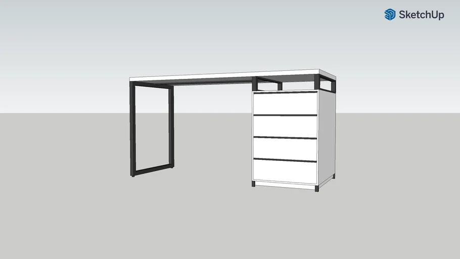Mesa industrial com gaveteiro