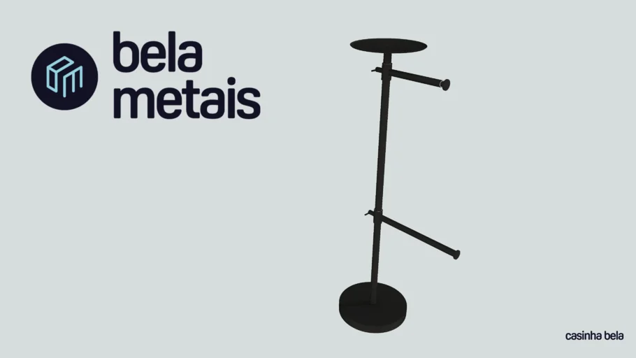 Toalheiro de Piso em Inox Donatello Preto Fosco (DOTP02)