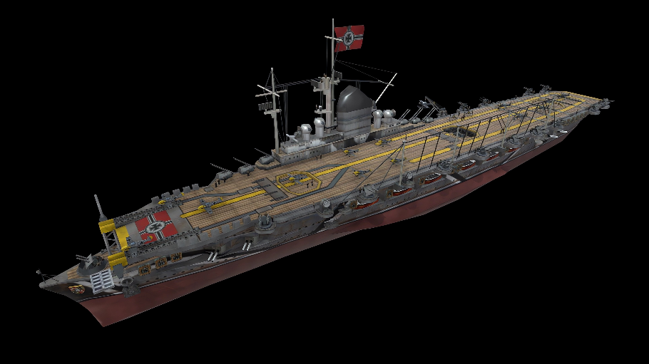 German aircraft carrier Graf Zeppelin (low poly)