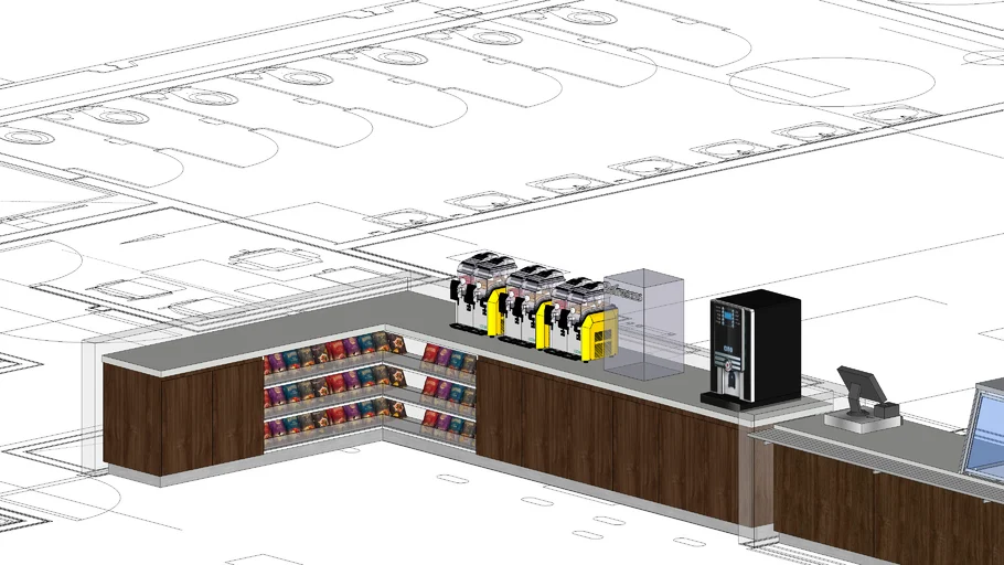 COCINA INDUSTRIAL, SERVICIO, BARRA DE SERVICIO, BARRA DE ATENCIÓN, KATHERINE, CAJA, ISLA DE ATENCIÓN