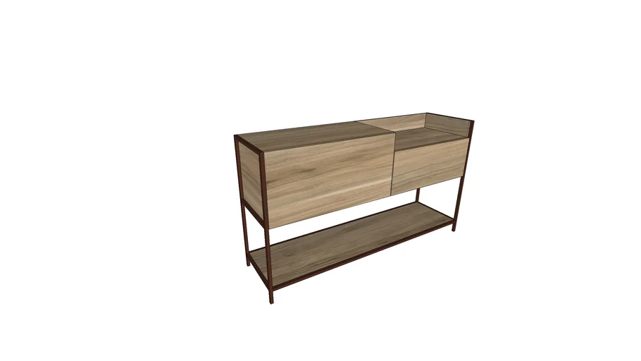 Balcão Buffet 1 Porta 1 Gaveta Steel Quadra